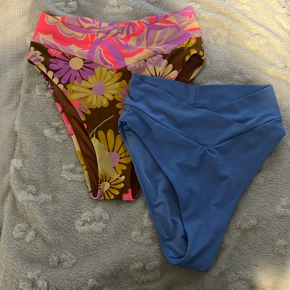 aerie cross waist high leg high rise bikini bottom